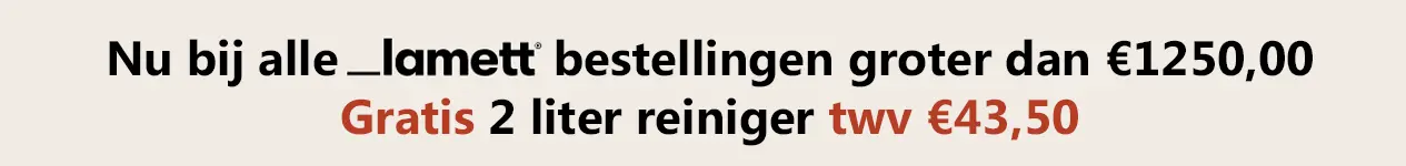 Gratis onderhoudsmiddel bij aanschaf van een Lamett vloer!